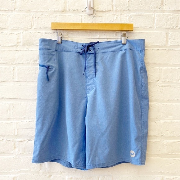 Vineyard Vines || Heather Stretch Boardshorts Blue 35 - Picture 1 of 7